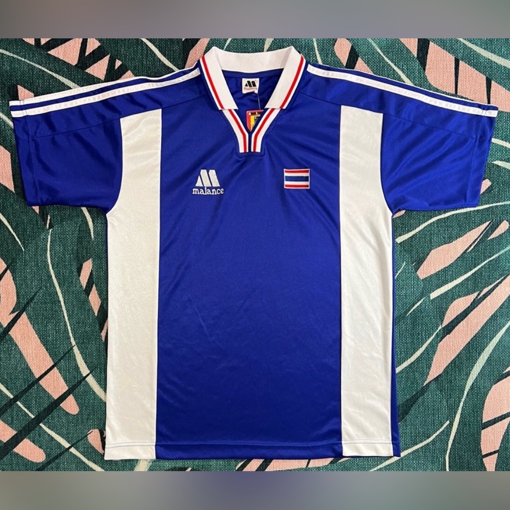 Vintage Malance 1996 Thailand Collared Vneck Home Soccer Futbol Jersey Kit